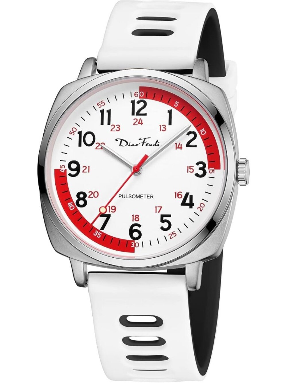 Women's Black White Waterproof Nurse Second Hand Military Stylish Wrist Watch